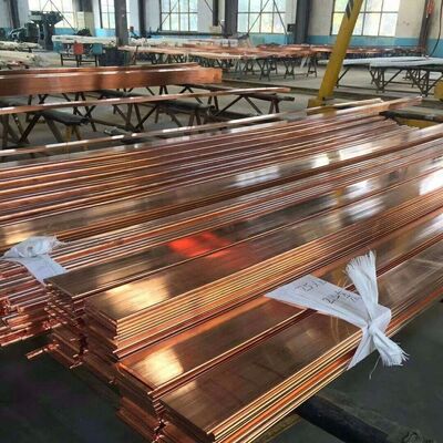Red Copper Flat Bar Grade C11000 ASTM Standard 6m Length Flat Plate