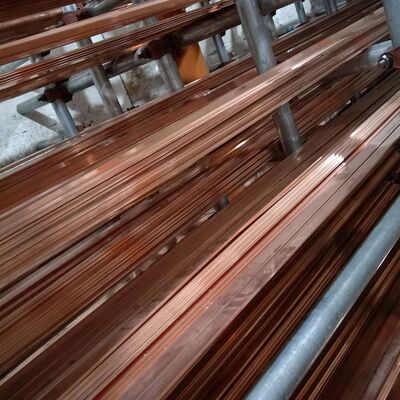 Red Copper Flat Bar Grade C11000 ASTM Standard 6m Length Flat Plate