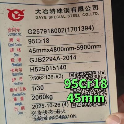 95Cr18 High Hardness Martensitic Stainless Steel Round Bar 440A 440B 440C for Bearing and Wear-resistant Parts